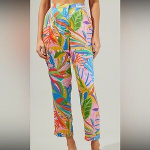 Colorful Tropical Print Women's Pants